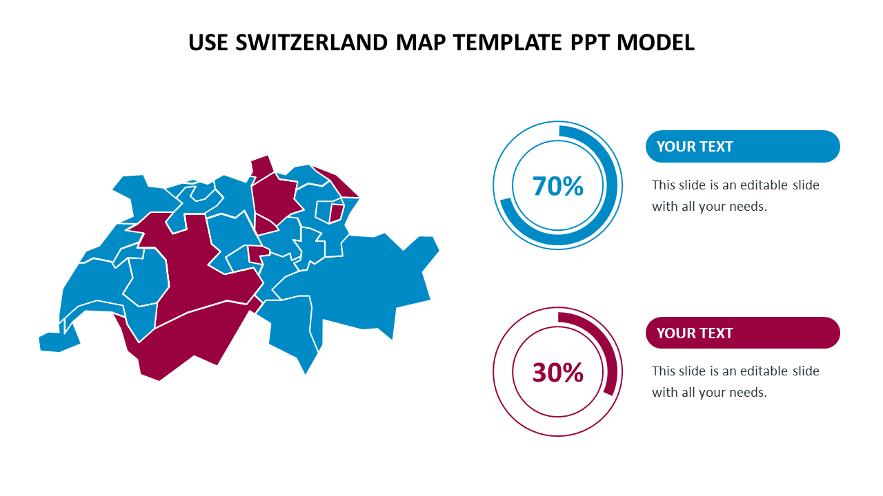 Use switzerland map template ppt model